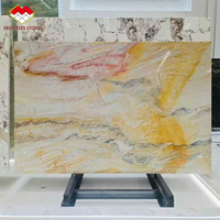 Comptoirs en Quartzite Arc-en-ciel Moderne de Luxe, Effet Bookmatch, Rétroéclairés, pour Décoration Murale, Îlot de Cuisine, Salle de Bain, Extérieur et Salle à Manger