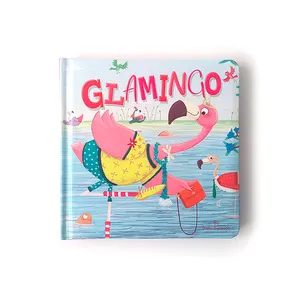 Board book printing The shining flamingos board book for kid children illustrators book early education