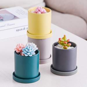 Vente en gros de plantes vertes succulentes pour <span class=keywords><strong>jardin</strong></span>, <span class=keywords><strong>vase</strong></span> frais pour la décoration de la maison, pots de fleurs nordiques émaillés colorés en céramique - Product Image 2
