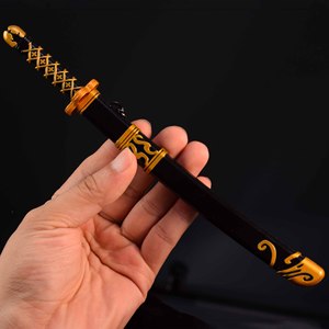 22CM japanische Samurai Sakura <span class=keywords><strong>Oni</strong></span> Maske Katana Voll metall Zink legierung Schlüssel bund Sammler Schreibtisch Dekoration Anime-inspiriertes Handwerk - Product Image 3