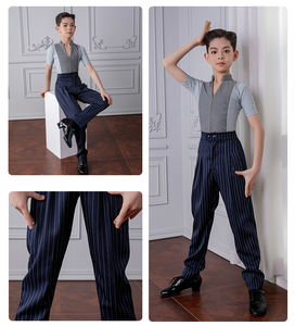 Conjuntos de baile latino versátiles clásicos populares, Top de manga larga con bloqueo de Color, actuación de práctica de baile latino de Salsa Jazz para niño - Product Image 6