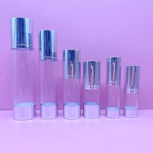 Customized PP ABS PS Luxury 50Ml Refillable Cosmetic Serum Airless Pump Bottle Acryl <b>Silver</b> 50 Ml 30Ml Vacuum Pump Bottle - Product Image 6