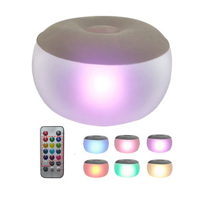 Đèn Led Tích Hợp Hiện Đại Trong Suốt Ghế Đẩu Chân Ghế Ottoman Có Điều Khiển Từ Xa - Product Image 1
