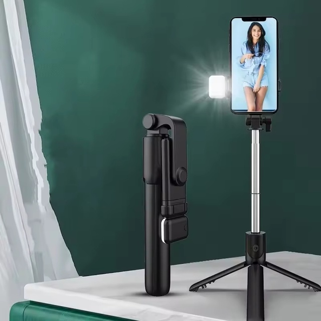 Wireless Selfie Stick Phone Holder Retractable Multifunctional 170cm Mini Tripod With LED Selfie Light Remote Shutter