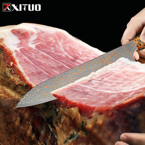 नई 73-प्लाई दो-रंग तांबे के दामाई स्टील चाकू चीन जापान पारंपरिक रूप से तेज स्लिंग मांस मछली चाकू को हैंडल करता है - Product Image 5