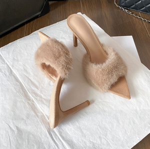 Chaussures pour femmes de haute qualité, nouveaux modèles printemps-automne, élégantes et polyvalentes, pantoufles à talons hauts anti-frottement - Product Image 3