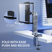 FEIXIANG X62 Support universel rotatif pour téléphone et tablette Matériau en alliage d'aluminium pour phablettes