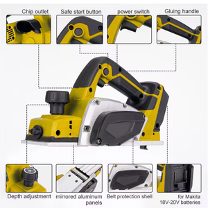 Hot Selling Portable Lithium <strong>Electric</strong> Wood <strong>Planer</strong> Machine DIY Cordless Brushless for Industrial and Home Use Battery Powered CE - Product Image 6