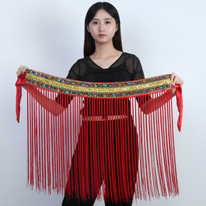 Jh551 Bufanda Tribal de Cadera para Danza del Vientre para Mujer con Flecos, Cortador de Cadena de Franela para Máquina Overlock - Product Image 3