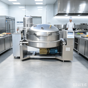 Low Noise Variable Frequency <strong>Stirrer</strong> Insulated Thermal <strong>Pot</strong> Commercial Catering Processing Machine Steam Jacketed Cooking Mixer - Product Image 1
