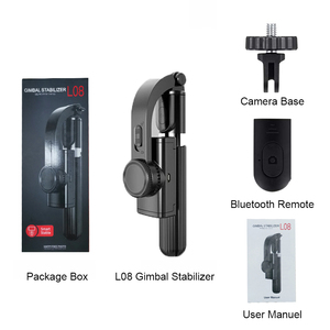 Stabilisateur de cardan portable <span class=keywords><strong>L08</strong></span> pour téléphone portable, support de <span class=keywords><strong>selfie</strong></span>, support réglable, mini trépied pliable, design pliable - Product Image 4