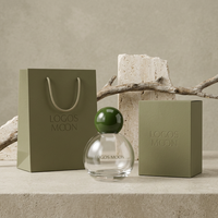 Flacon de parfum en verre vide à bille ronde, design unique et personnalisé, 50ml/100ml, avec pulvérisateur de luxe et boîte