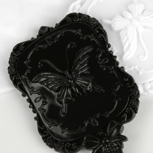 Nuovo stile principessa a forma di farfalla <span class=keywords><strong>specchio</strong></span> palmare in plastica trucco Vintage ovale specchietto cosmetico per le <span class=keywords><strong>donne</strong></span> ragazze - Product Image 4