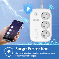 Multiprises intelligentes Wifi LDNIO SEW3452 avec 4 ports USB, 3 prises AC, rallonge PD QC3.0, prise EU, interrupteur intelligent Tuya, prise d'extension
