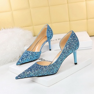 2025 Chaussure Femme Designer Fashion <b>Shoes</b> Sequin Cloth Stiletto Women's Pumps Heels for Ladies - Product Image 6