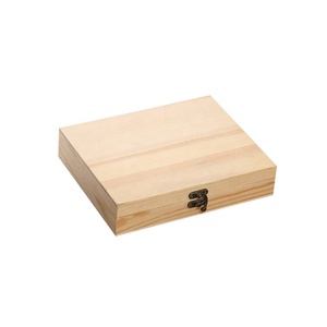 Caja rectangular de madera de pino sin terminar, baratija de regalo, artículos diversos, joyería, juguetes, almacenamiento de exhibición, caja de embalaje de madera multifuncional - Product Image 1