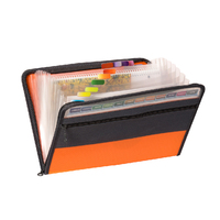 Porte-documents extensible à 13 poches avec pochette frontale pour crayons, organiseur portable pour factures, reçus et documents, fournitures scolaires et de bureau