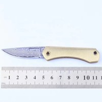 Couteau de poche pliable portable en acier Damas de haute qualité, pendentif porte-clés pour le camping, la survie en plein air, personnalisation OEM prise en charge