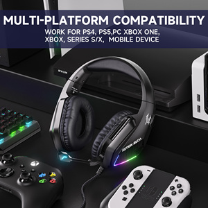 Casque de jeu filaire G5000, circum-auriculaire, avec micro à réduction de bruit, son stéréo, basses puissantes, son surround, éclairage LED RGB pour PS5, PS4, Xbox, <span class=keywords><strong>PC</strong></span> - Product Image 5