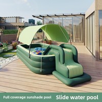 Piscine gonflable automatique pour enfants Addotron, avec pare-soleil épaissi, pliable, pour bébés, piscine à pagaies gonflable
