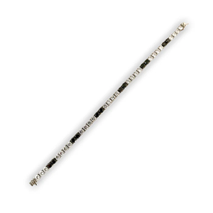 Pulsera de tenis clásica retro en blanco y negro de 4.20MM con circonita cúbica de corte europeo, unión perfecta, joyería fina de lujo - Product Image 2