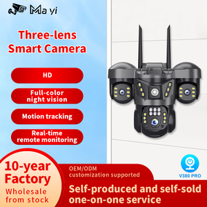 V380カメラ プラグアンドプレイ 4G SIMカード 9MP トリプルレンズ 三方向監視カメラ <span class=keywords><strong>CCTV</strong></span> 360度パノラマ 工場用 - Product Image 2