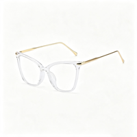 Lunettes anti-lumière bleue rétro SM2460, monture PC unisexe avec accents métalliques dorés