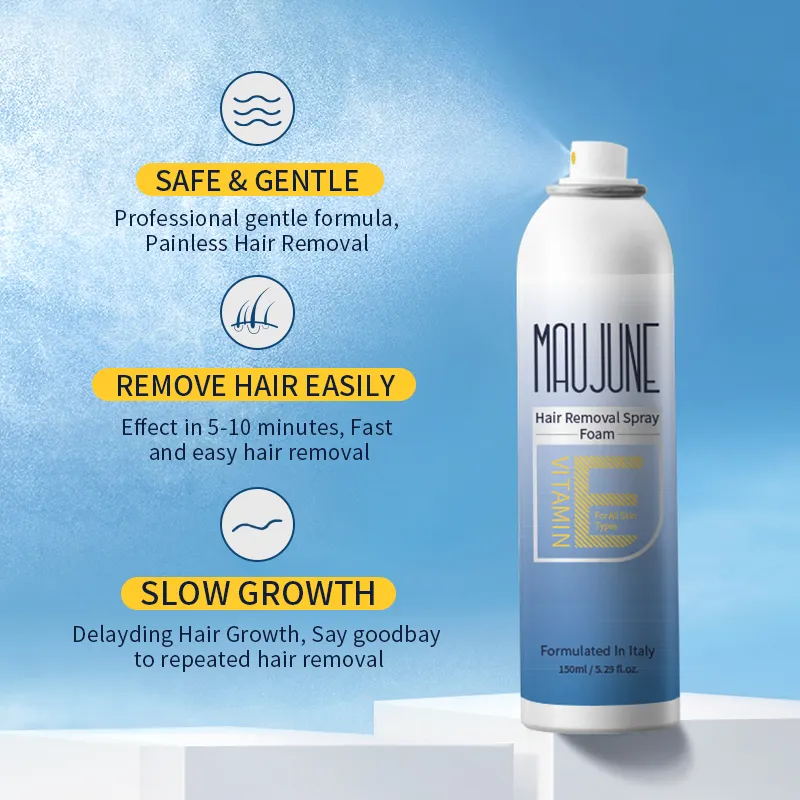 Частная торговая марка, натуральный безболезненный депиляционный спрей для роста волос, органический спрей для удаления волос