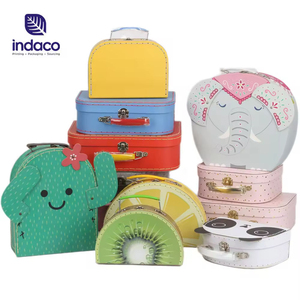 Custom Kids Cardboard <b>Suitcase</b> Gift <b>Box</b> with Handle, Portable Paper Luggage Storage <b>Box</b> for Party Wedding Packaging - Product Image 1