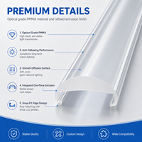 Diffuseur en acrylique PMMA de qualité optique pour éclairage LED, haute transmission, anti-jaunissement, pour éclairage LED linéaire, extrusion personnalisée