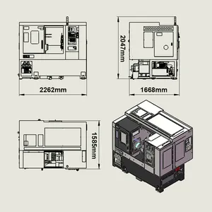 Cama slant giratória de alta precisão, centro de fresagem cnc máquina de torno com eixo y