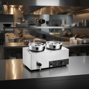 Chauffe-soupe électrique double Vevor 7,4 Qt 1200W en acier inoxydable avec protection anti-brûlure à sec et bouton de réinitialisation pour usage commercial en restaurant - Product Image 2