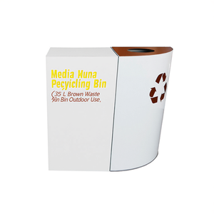 Cestino per la Raccolta Differenziata Media Luna 35 L Marrone per Uso Esterno - Product Image 2
