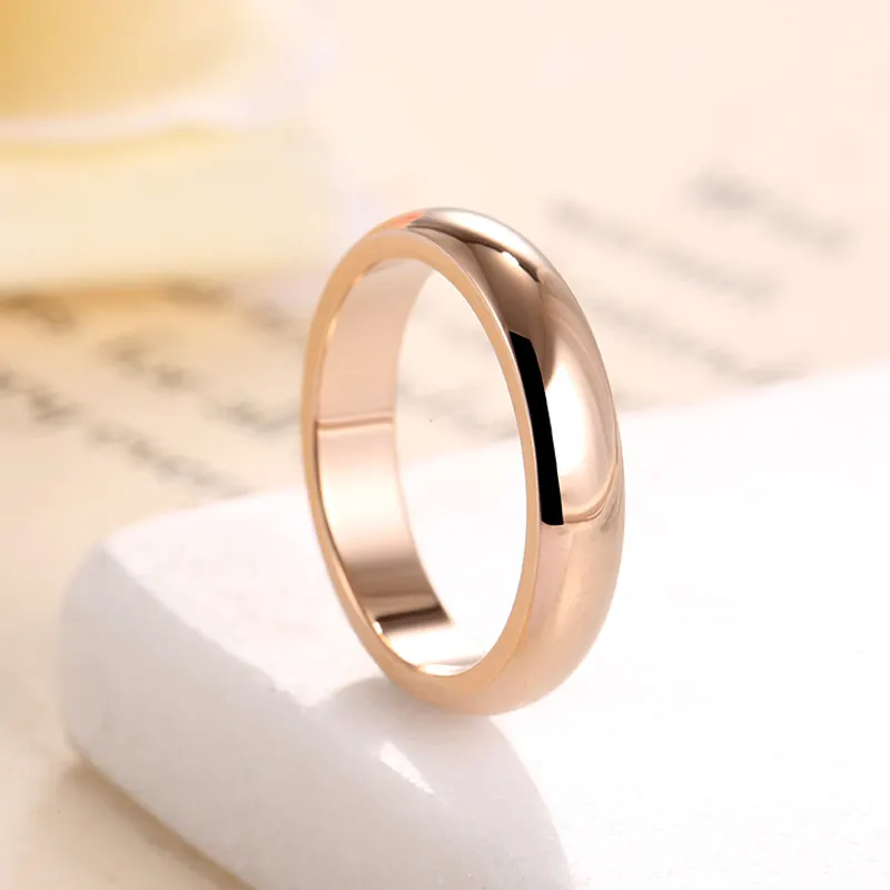 2021 4Mm al por mayor de oro rosa, anillo de hombres y mujeres pareja exclusiva anillo de boda