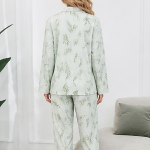 Pigiama da <span class=keywords><strong>Donna</strong></span> Autunno Inverno, Maniche Lunghe e Pantaloni Lunghi, Set Casual 2 Pezzi in Cotone, Comodo Abbigliamento da Casa per Donne - Product Image 4