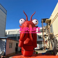 Modèle de homard géant gonflable pour publicité de restaurant, ballon mascotte de crabe rouge gonflable pour la décoration des pelouses de parcs