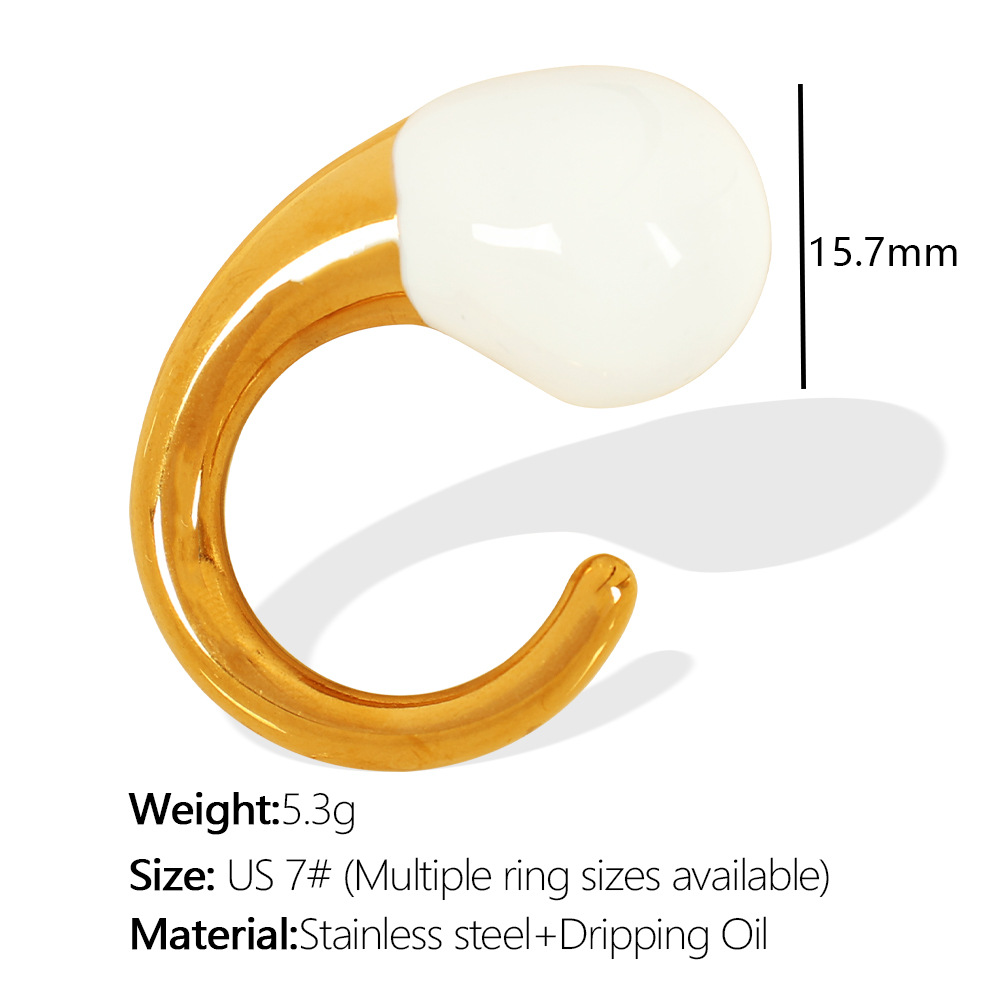 Bague en or époxy blanc JZ46 taille US 7