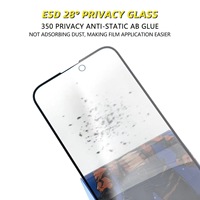 Protection d'écran anti-espion pour iPhone 16, iPhone 15, iPhone 15 Pro – Verre trempé anti-rayures compatible avec les coques