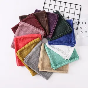 Bronzing gold powder gauze scarf cross-border plain cotton and linen slub yarn scarf female Malay Indonesia gauze scarf