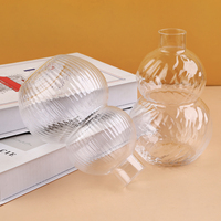 Vase en verre simple en forme de gourde, vase à roses en verre transparent, vase pour fleurs séchées, vase à fleurs pour mariage, centre de table