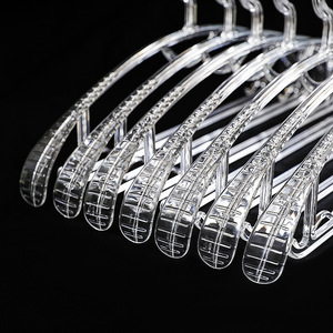 Acrylic Transparent <b>Clothes</b> Hanger Wide Shouldered Non Slip Hook Type For Clothing Store Drying <b>Rack</b> - Product Image 4