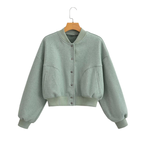 Women Leather Fleece Jacket Knitted Cotton <b>Lined</b> Long Sleeve Button Autumn Spring Warm Thick <b>Coat</b> Casual Outdoor Soft - Product Image 1