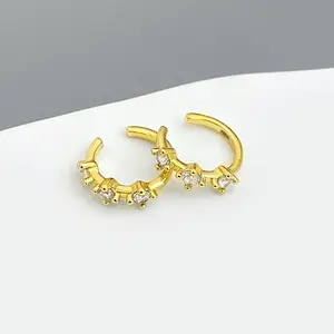 IGH uality-pendientes hipoalergénicos chapados en oro de 18K, joyería de 925 S