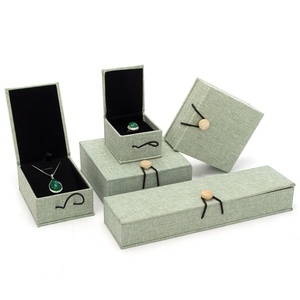 Traditional Style Linen Jewelry Boxes with Custom Logo - Product Image 4