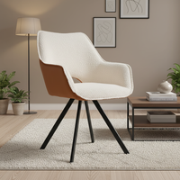 Fauteuil lounge moderne en velours microfibre de style nordique - Canapé de luxe pour salon, salle à manger, hôtel, base pivotante ultra-confortable