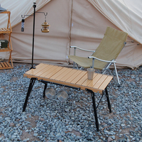 Meja Lipat Camping Modern dari Aluminium Alloy dengan Logo Custom dan Kompor, Perlengkapan Outdoor Portabel