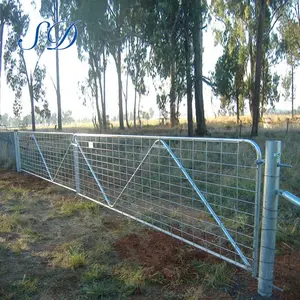 Eco friendly hot dipped galvanized metal steel fence H brace farm gate for sale