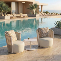 Ensemble de mobilier de balcon de villa de haute qualité, chaises de jardin, canapé, chaise pivotante d'extérieur en corde tressée avec cadre en aluminium imperméable
