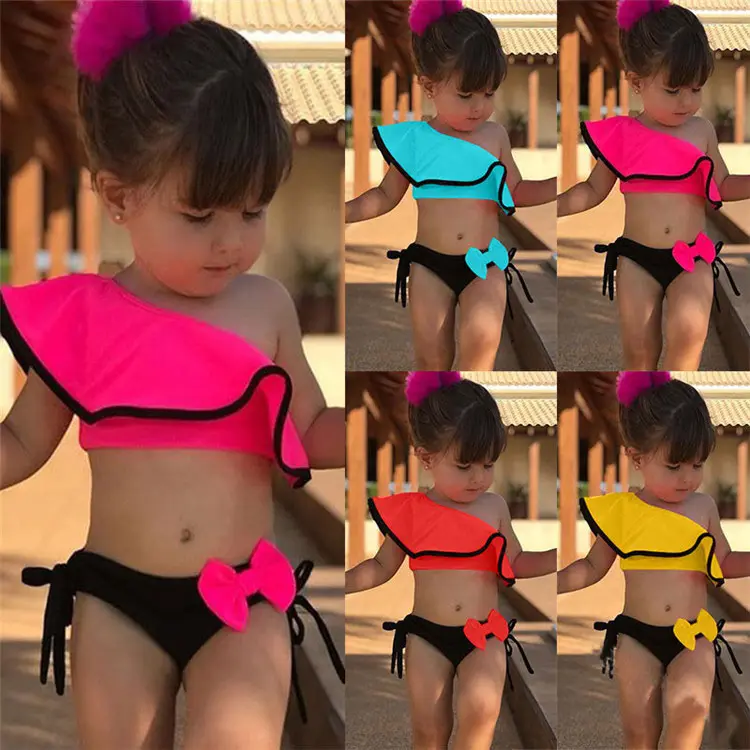 Bán Buôn Bow Hai Mảnh Mùa Hè Áo Tắm Hồ Bơi Bãi Biển Trẻ Em Trẻ Em Đồ Bơi Bikini