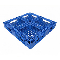 Palette en plastique HDPE à simple face et quatre voies de style européen, 1100x1100x120mm, adaptée au stockage en entrepôt, certifiée ISO